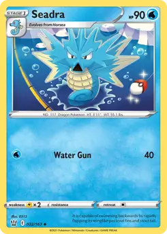 Seadra Pokemon card from Battle Styles