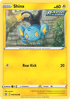 Shinx Pokemon card from Battle Styles