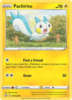 Pachirisu Pokemon card from Battle Styles