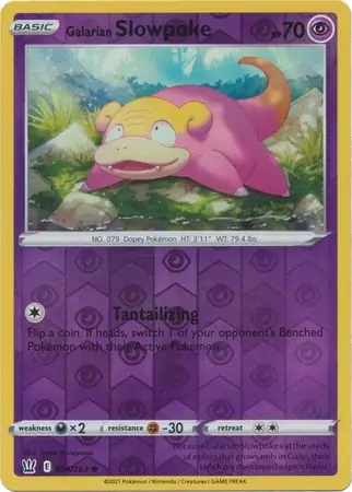 Galarian Slowpoke Reverse Holo Pokemon card from Battle Styles