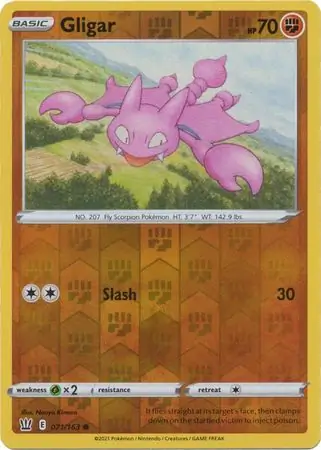Gligar Reverse Holo Pokemon card from Battle Styles