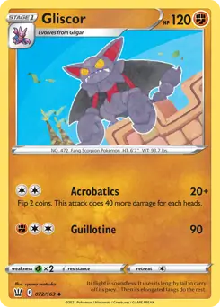 Gliscor Pokemon card from Battle Styles