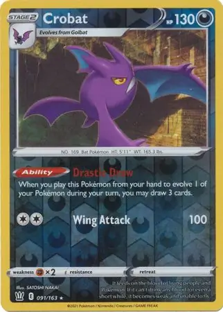 Crobat Reverse Holo Pokemon card from Battle Styles