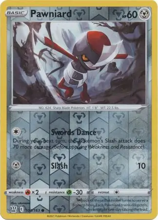 Pawniard Reverse Holo Pokemon card from Battle Styles