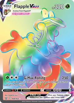 Flapple VMAX Secret Pokemon card from Battle Styles