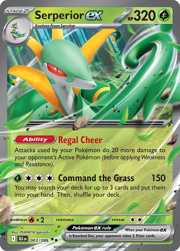 Serperior ex Pokemon card from Black Bolt