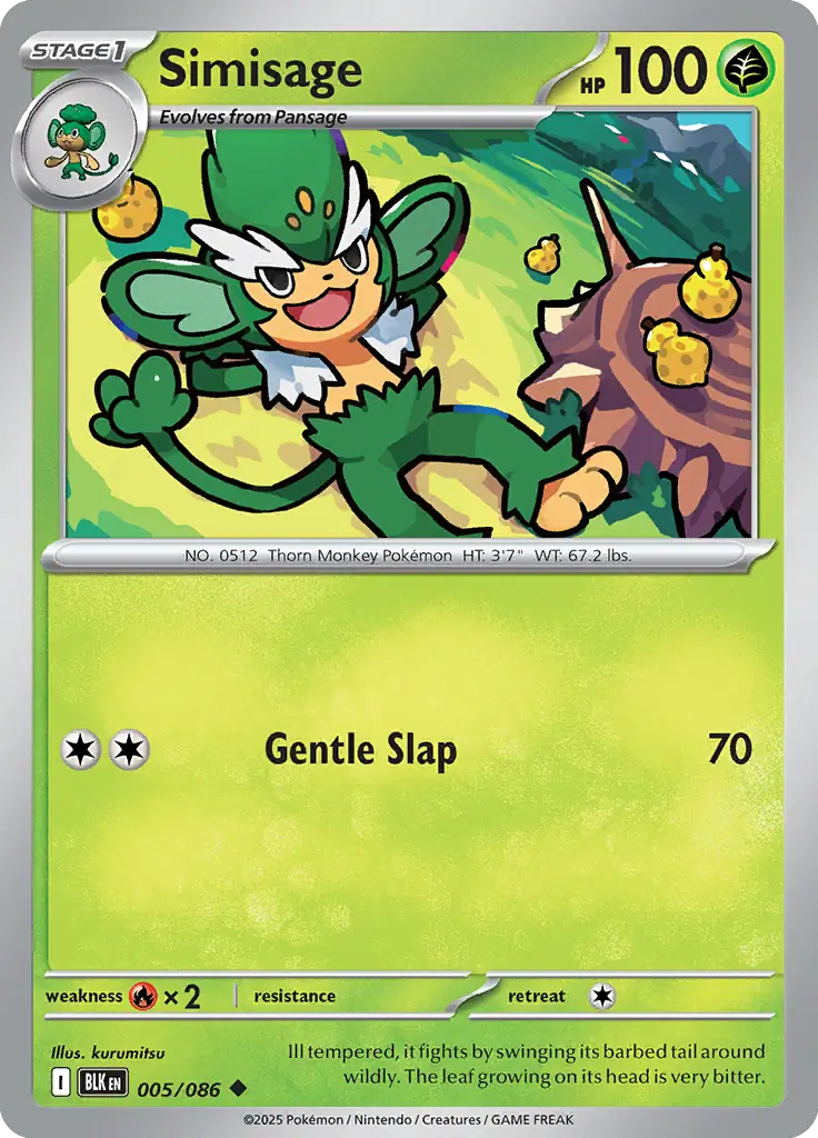 Simisage Pokemon card from Black Bolt