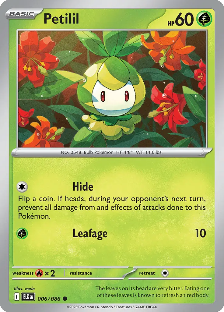 Petilil Pokemon card from Black Bolt