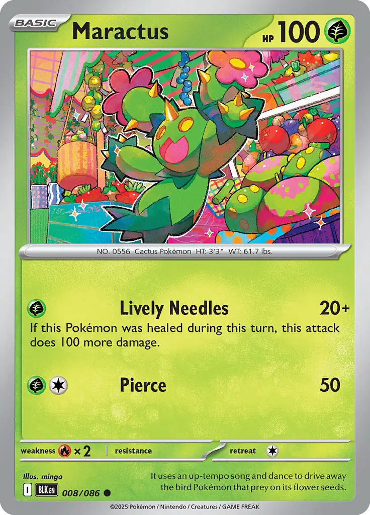 Maractus Pokemon card from Black Bolt