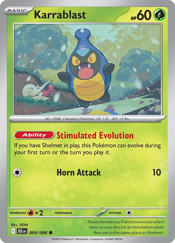 Karrablast Pokemon card from Black Bolt