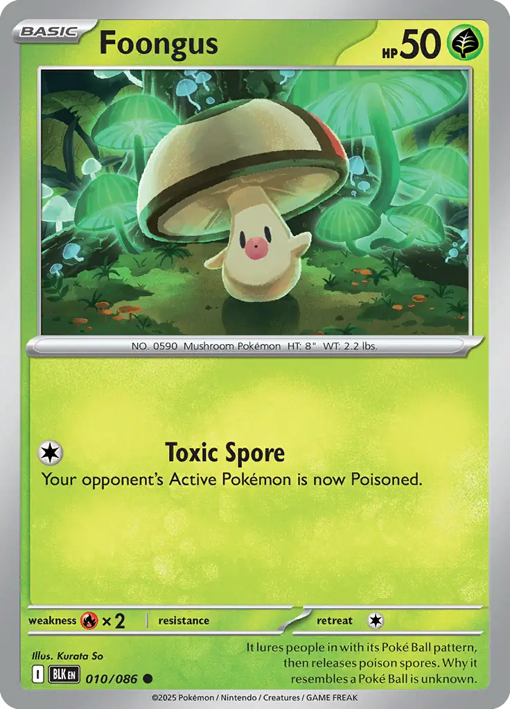Foongus Pokemon card from Black Bolt