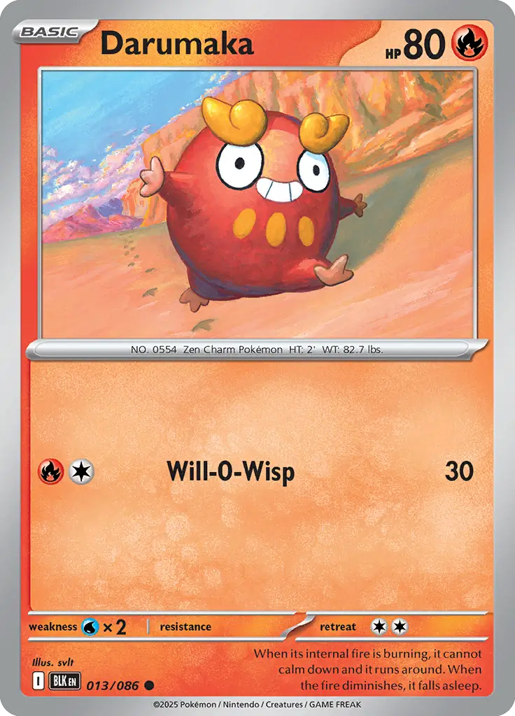 Darumaka Pokemon card from Black Bolt