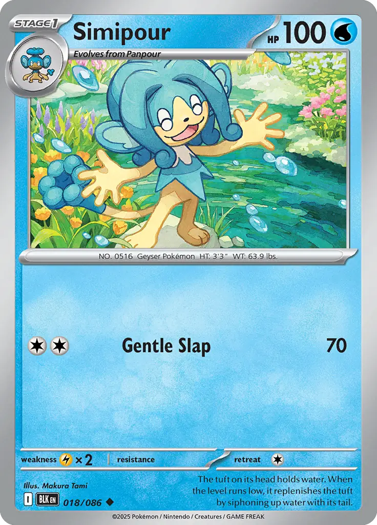 Simipour Pokemon card from Black Bolt