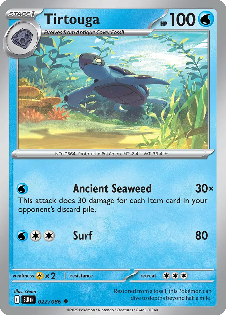 Tirtouga Pokemon card from Black Bolt