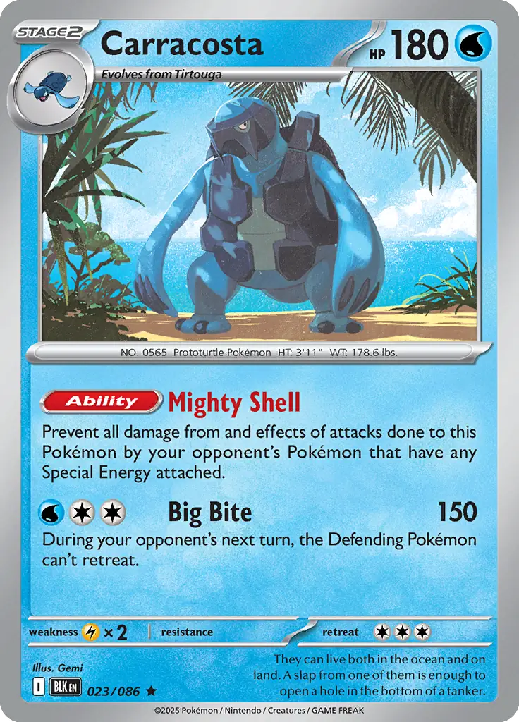 Carracosta Pokemon card from Black Bolt