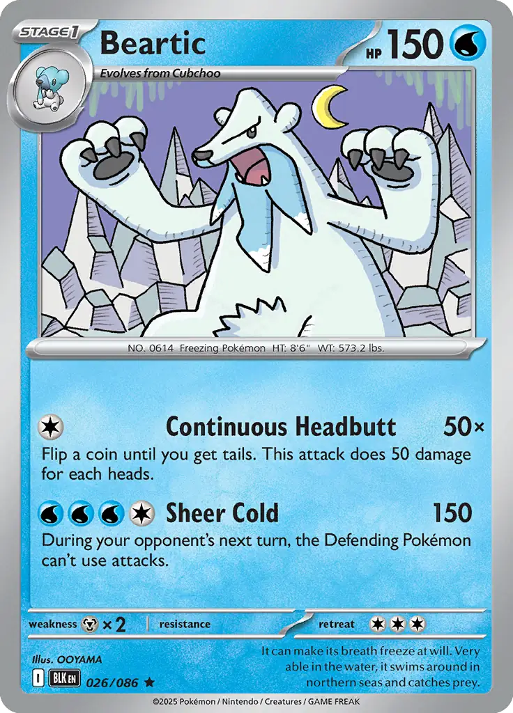 Beartic Pokemon card from Black Bolt