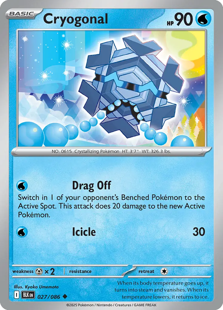 Cryogonal Pokemon card from Black Bolt