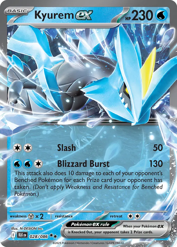 Kyurem ex Pokemon card from Black Bolt