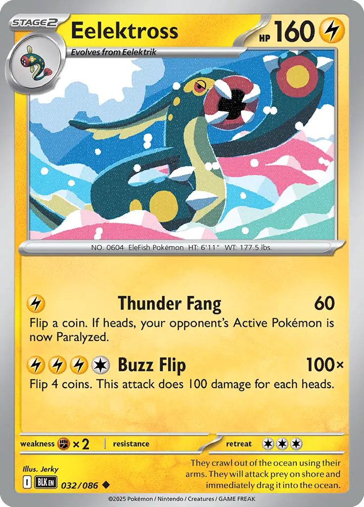 Eelektross Pokemon card from Black Bolt