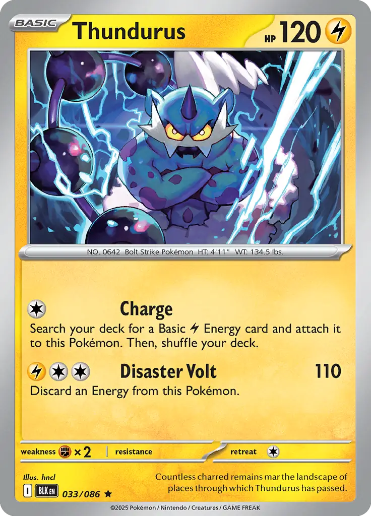 Thundurus Pokemon card from Black Bolt
