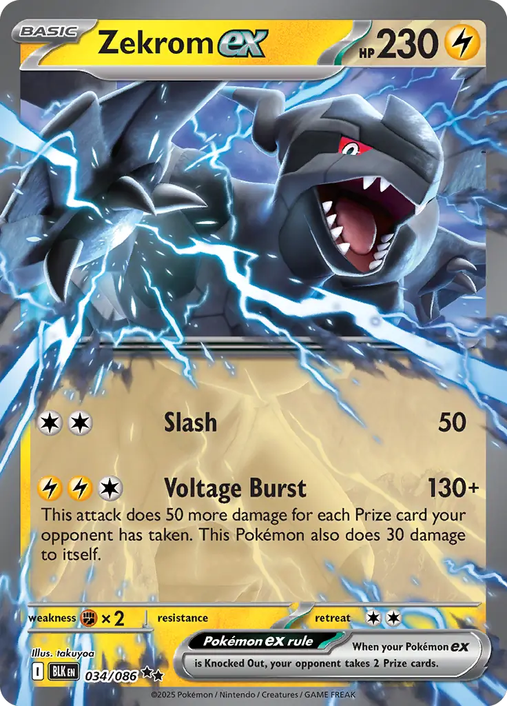 Zekrom ex Pokemon card from Black Bolt