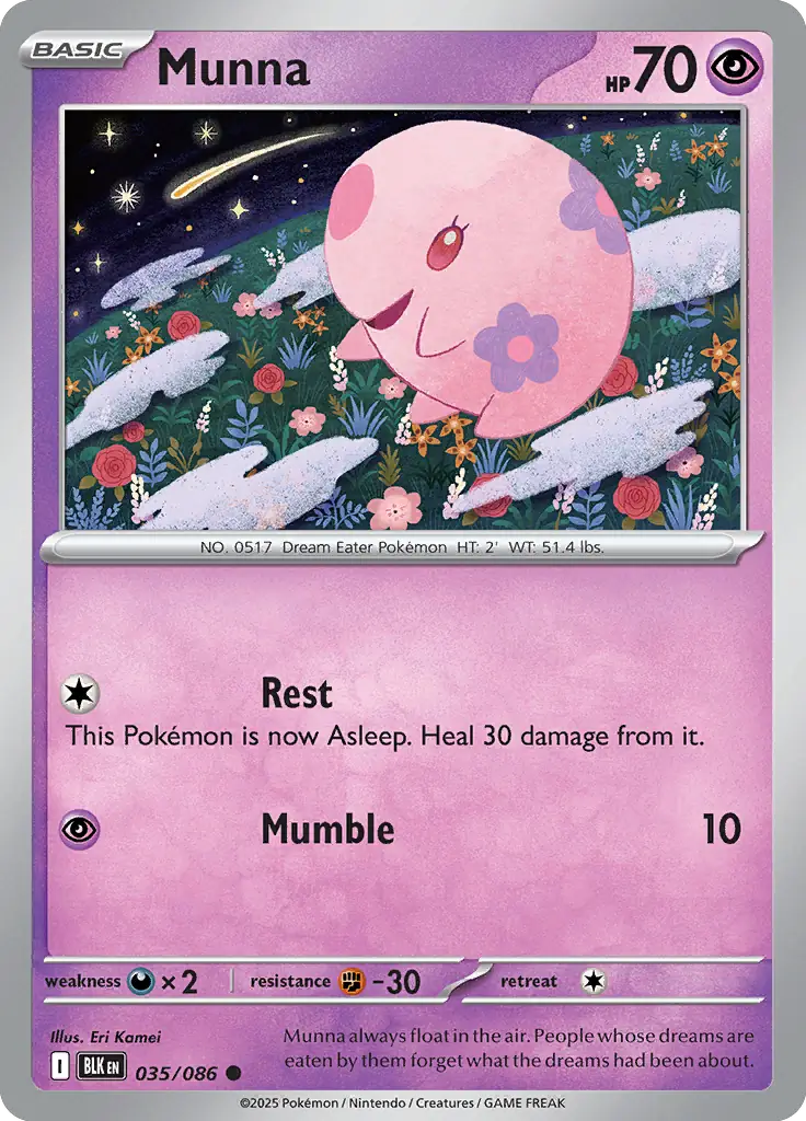 Munna Pokemon card from Black Bolt