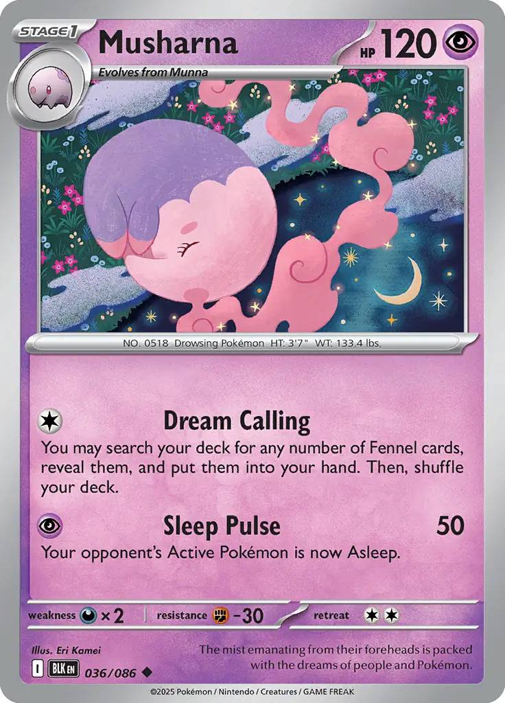 Musharna Pokemon card from Black Bolt