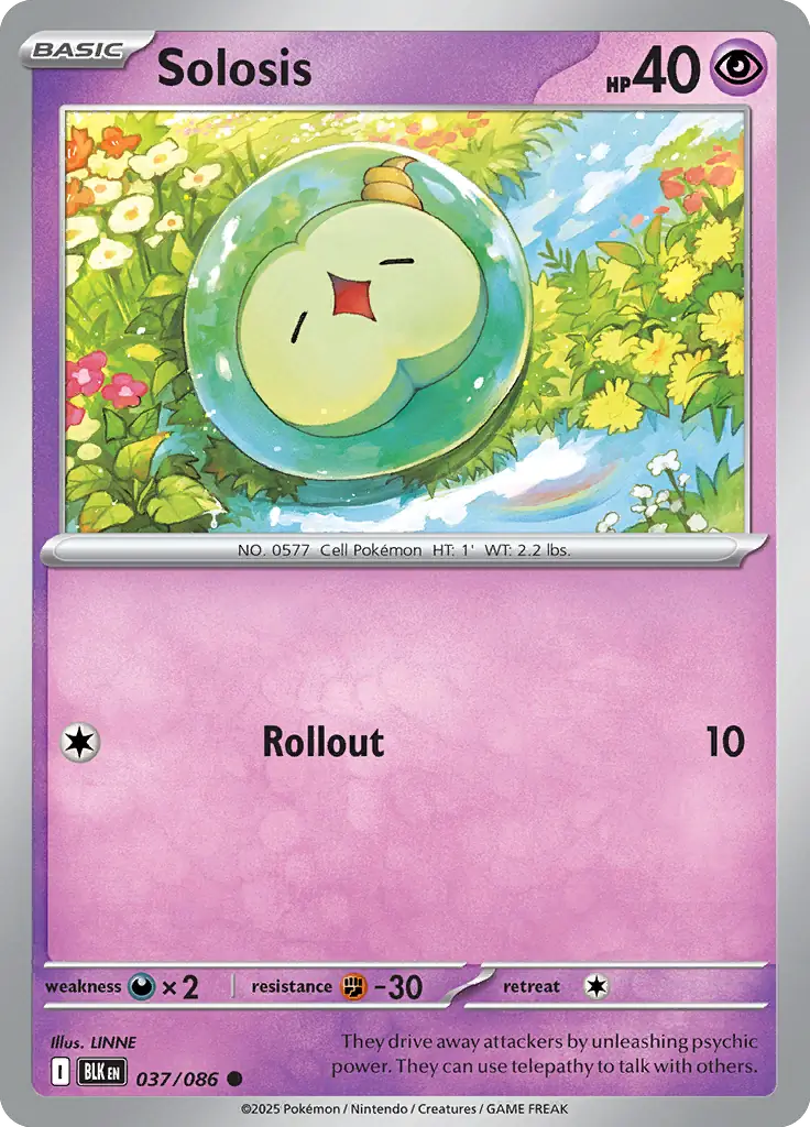 Solosis Pokemon card from Black Bolt