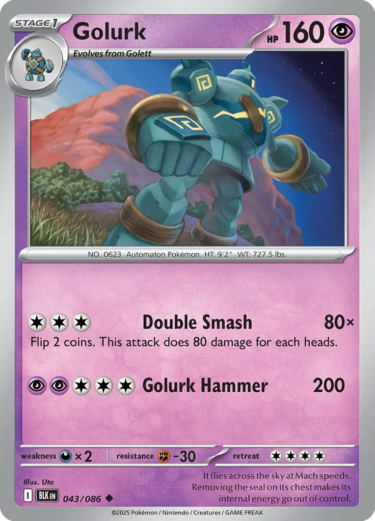 Golurk Pokemon card from Black Bolt