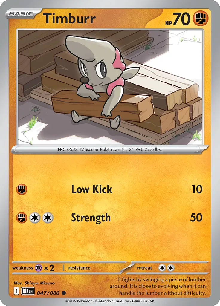 Timburr Pokemon card from Black Bolt