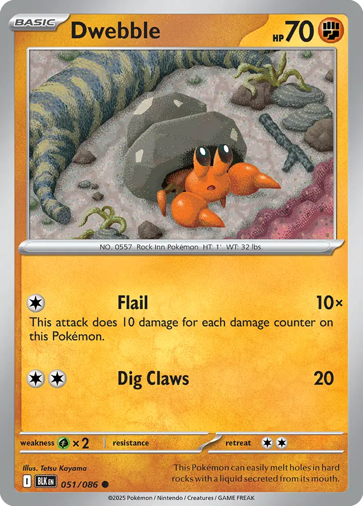 Dwebble Pokemon card from Black Bolt