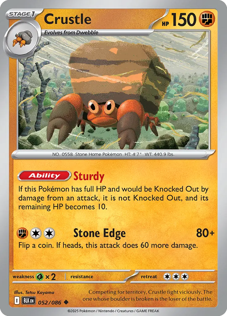 Crustle Pokemon card from Black Bolt