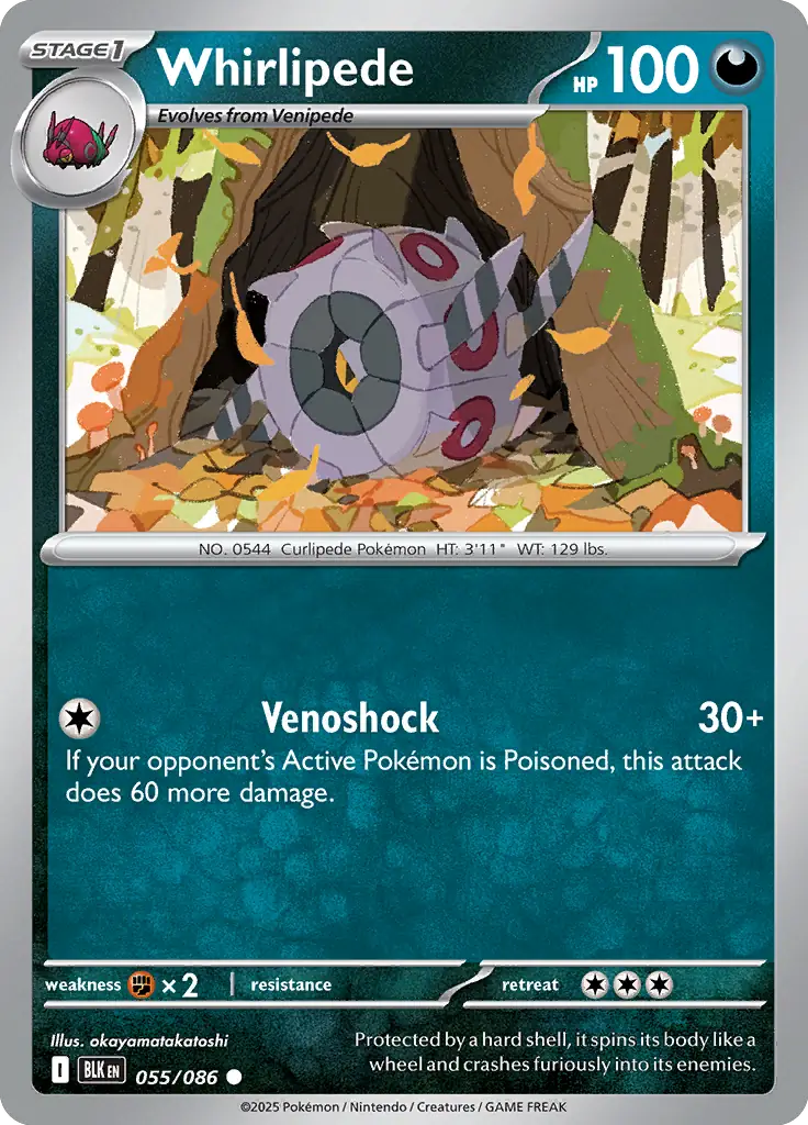 Whirlipede Pokemon card from Black Bolt