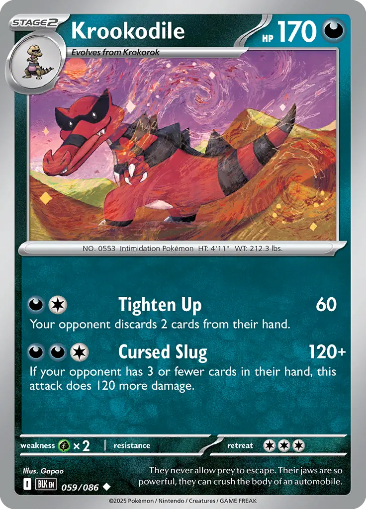 Krookodile Pokemon card from Black Bolt
