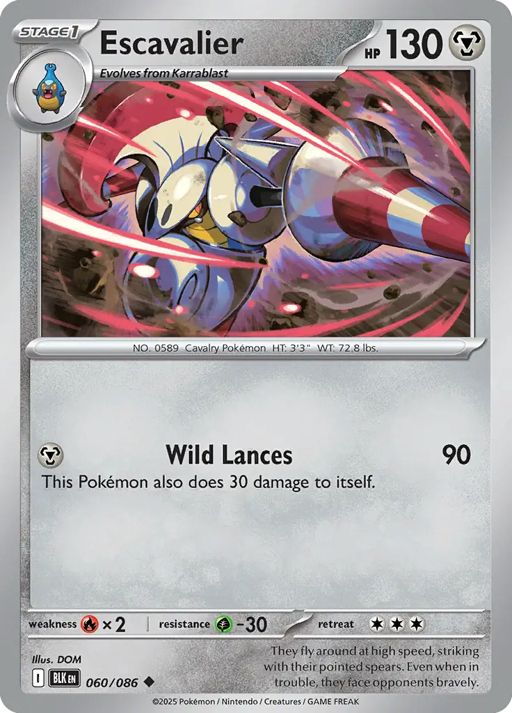 Escavalier Pokemon card from Black Bolt