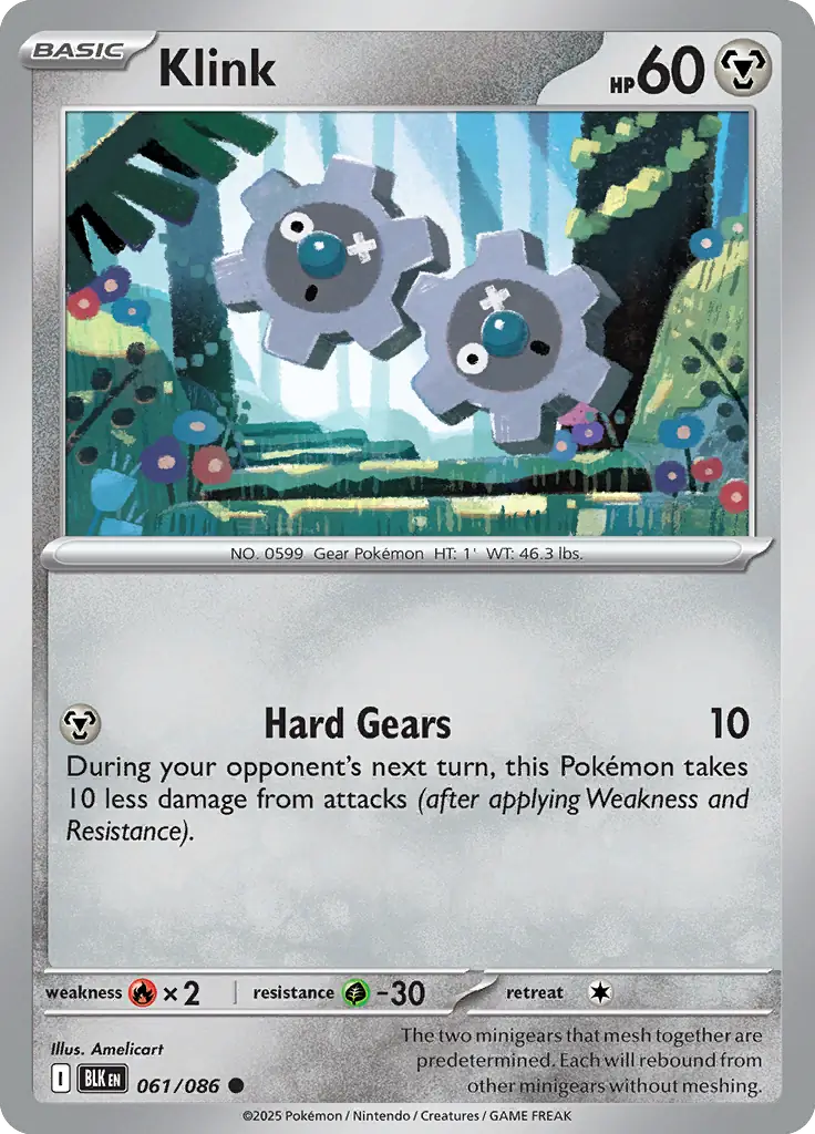Klink Pokemon card from Black Bolt