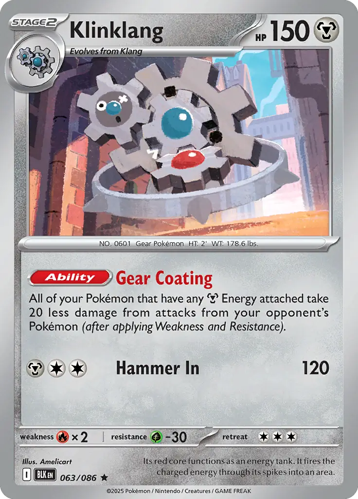 Klinklang Pokemon card from Black Bolt