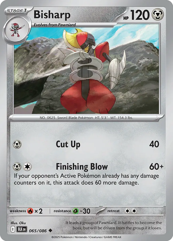 Bisharp Pokemon card from Black Bolt