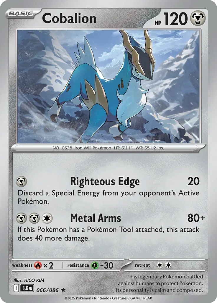 Cobalion Pokemon card from Black Bolt
