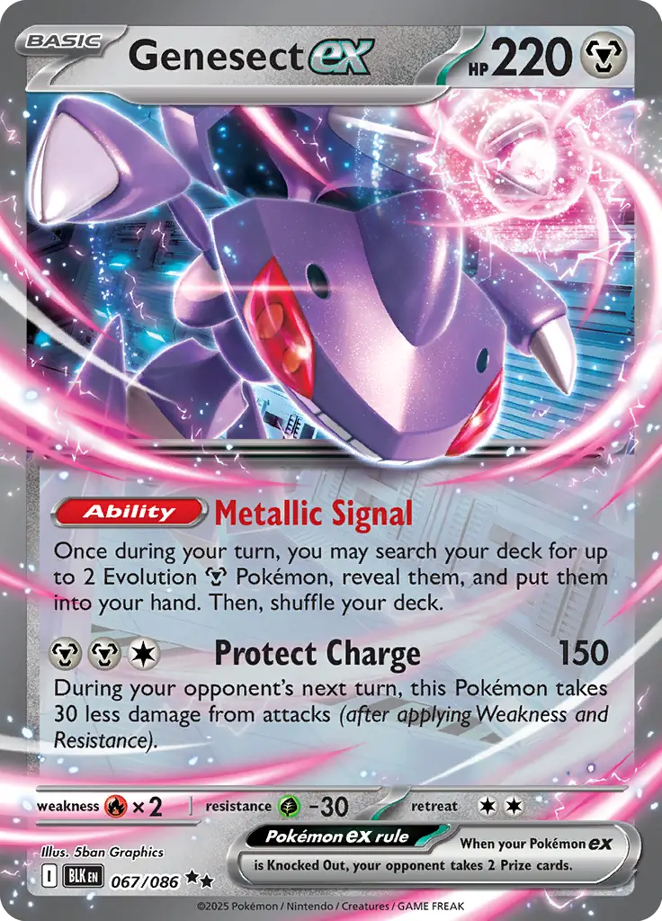 Genesect ex Pokemon card from Black Bolt
