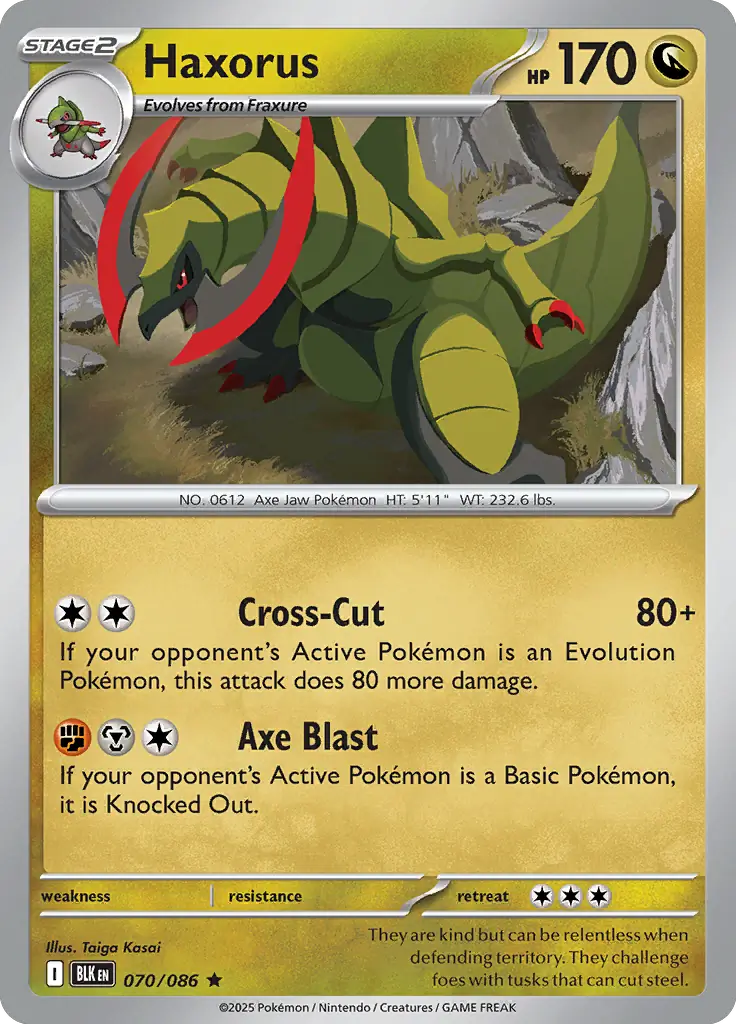 Haxorus Pokemon card from Black Bolt