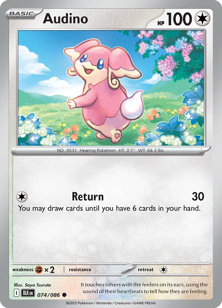 Audino Pokemon card from Black Bolt