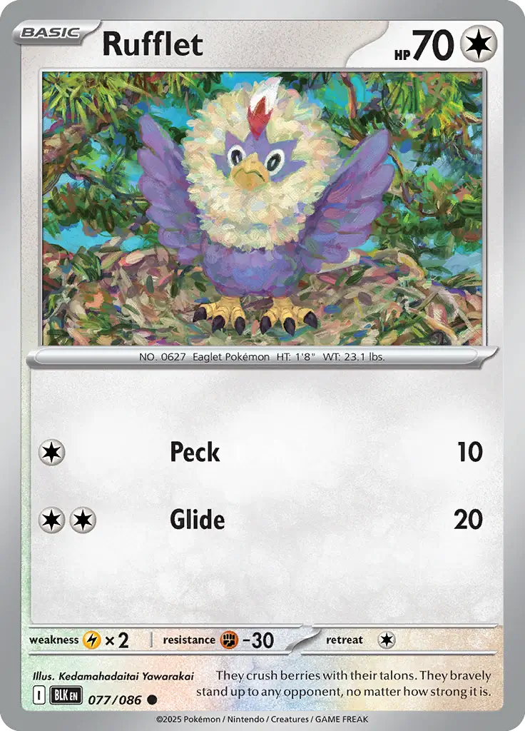 Rufflet Pokemon card from Black Bolt