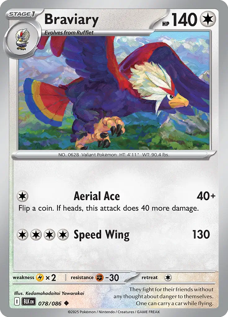 Braviary Pokemon card from Black Bolt