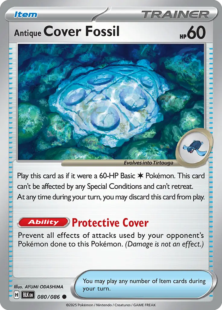 Antique Cover Fossil Pokemon card from Black Bolt