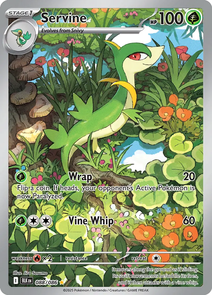 Servine Pokemon card from Black Bolt
