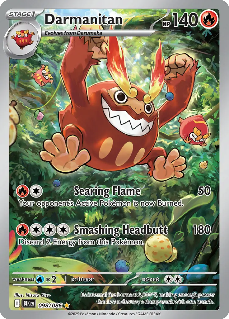 Darmanitan Pokemon card from Black Bolt