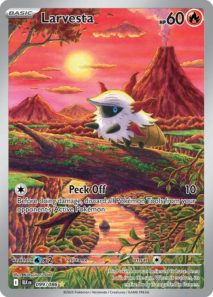 Larvesta Pokemon card from Black Bolt