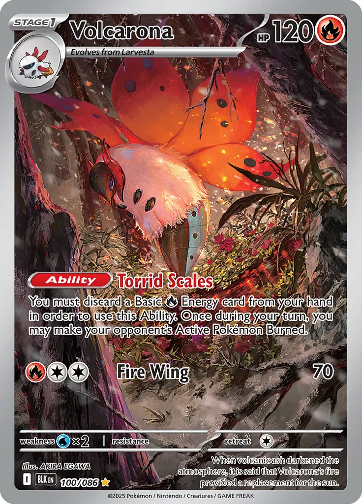 Volcarona Pokemon card from Black Bolt