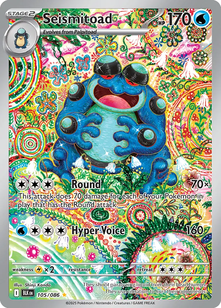 Seismitoad Pokemon card from Black Bolt